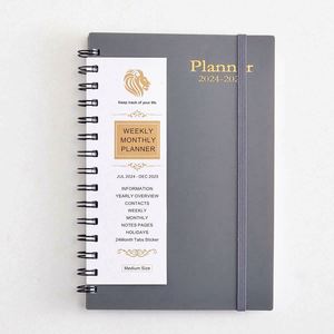 Agenda Semanal Espiral A5 Mairun 2025 Personalizada, Cuaderno Diario de 100 Hojas con Costuras de Hilo de Cuero PU, Horarios Diarios Impresos - Product Image 3