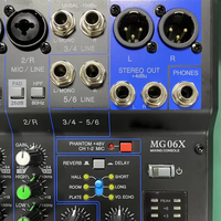 Console de mixage audio compacte professionnelle 6 canaux, console de mixage stéréo 6 canaux avec effets sonores multiples pour l'enregistrement sur scène en direct