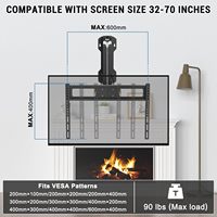 Soporte de Pared Motorizado Universal para TV con Movimiento Completo, Soporte Eléctrico Desplegable para Pantallas de 85 Pulgadas