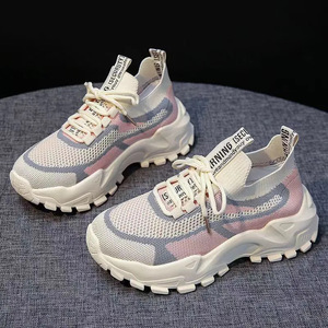Women's Summer Spring Autumn Disposable Cushioning Lighted <b>Soft</b>-soled Lightweight Anti-Slip Breathable Mesh Casual Sneakers - Product Image 2