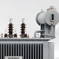 Transformateur de distribution triphasé immergé dans l'huile S22 M, entièrement scellé, cuve corruguée, 10 kV 0,4 kV Dyn11 pour la distribution d'énergie