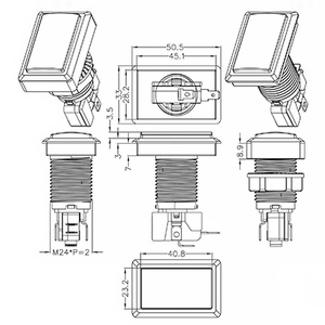 <span class=keywords><strong>Arcade</strong></span> 12V Led Light 51*34Mm Rechthoekige Drukknoppen Verlicht Microschakelaars Munt Duwspel Accessoire - Product Image 6