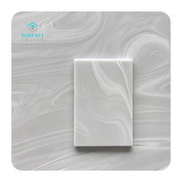 Meuble de bureau moderne en pierre artificielle à surface solide avec chargeur sans fil intégré SURFACE SOLUTION Garantie 5 ans