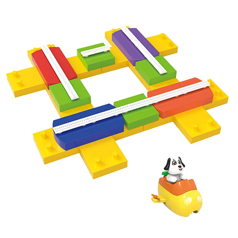 Samtoy Novelty Educational Magnetic Train Track Interactive Slot Toys Building Block Sets Car Track Toy for Kids