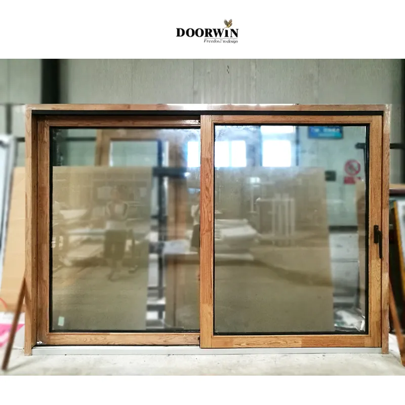 Verified Pro Doorwin wood frame double glass safety heavy duty Lift and Sliding door Patio Door