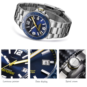 Men's Watch Waterproof <b>Clock</b> Chronograph Large Dial Mechanical Watch - Product Image 3