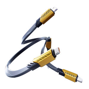 Câble de connexion haute vitesse 4-en-1 27W 65W Charge rapide Usb C Nylon tressé pur cuivre alliage de Zinc câble matériel <span class=keywords><strong>pour</strong></span> Iphone - Product Image 2