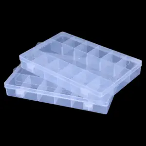 खाद्य ग्रेड पीपी पारदर्शी प्लास्टिक हैंगिंग आभूषण आयोजक हैंडल के साथ सजावटी भंडारण बक्से