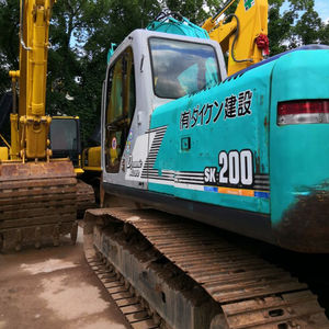 Excavatrice sur chenilles hydraulique d'occasion Kobelco SK200 de 20 tonnes avec pompe de boîte de vitesses Hino - Équipement de construction d'origine japonaise de haute qualité - Product Image 1