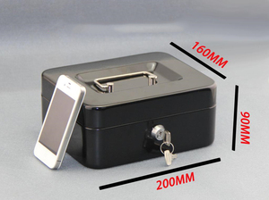 Choix chauds Chine Vente en gros Boutique Sécurité <span class=keywords><strong>Petite</strong></span> Clé Serrure Cash Box Tirelire en métal Avec Couvercle - Product Image 4