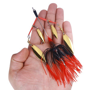 Esca da <span class=keywords><strong>Pesca</strong></span> Spinnerbait 22,8g 13cm <span class=keywords><strong>con</strong></span> 4 Pale a Forma di Salice, Gonna in Silicone, Rig a Ombrello, Esca Artificiale per <span class=keywords><strong>Pesca</strong></span> al Bass e al Luccio - Product Image 2