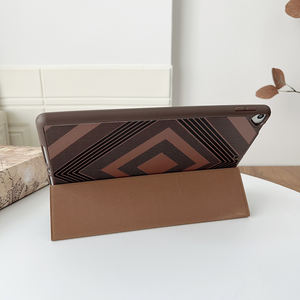 Échiquier Texture support 3 plis pour <span class=keywords><strong>iPad</strong></span> <span class=keywords><strong>5</strong></span> 6 7 8 9 10e génération étui Air Pro 2024 MINI 3 4 Pro 11 12.9 13 pouces housse en cuir - Product Image 2