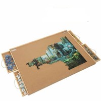 Table de puzzle pliable en bois avec corde en chanvre, jeu de 6 pièces pour l'apprentissage des enfants - Puzzle DIY, taille personnalisable, unisexe