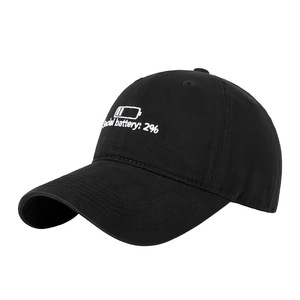 Gorra de Béisbol Negra de Algodón con Diseño de Batería, Unisex, Tipo Duckbill, para Protección Solar - Product Image 1