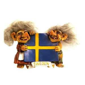 Estatua Vikinga de Resina Personalizada de Islandia, Dinamarca, Suecia, Figura Decorativa Nórdica de Troll Noruego con Bandera Nacional - Product Image 1