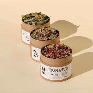 Boîte ronde pour thé aux fleurs 100% écologique, emballage alimentaire <span class=keywords><strong>en</strong></span> kraft naturel, conteneur pour <span class=keywords><strong>cire</strong></span> fondante, baume cosmétique, pot <span class=keywords><strong>en</strong></span> carton - Product Image 1