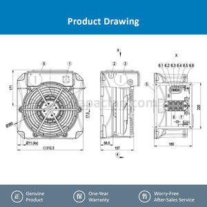 Inversor Eléctrico Axial Siemens para Motor de Husillo, para W2D250-EH26-25 W2D250-ED26-12, 300 mm, 400 VCA, 2680 RPM, 110 W, 0.21 A - Product Image 4