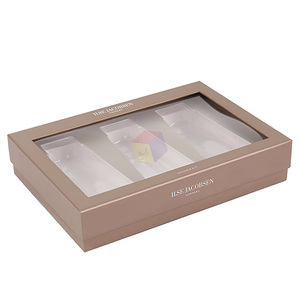 Enlace de logotipo personalizado de alta calidad a embalaje de caja de papel cosmético impreso personalizado de alta calidad con ventana transparente - Product Image 1