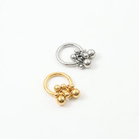 COOL Großhandel 18 Karat Gold Edelstahl Wasserdicht bewegliche Gold perle Mode Schmuck Ringe für Frauen