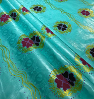 Dentelle Bazin Brocart de Qualité Supérieure, Tissu en Coton Plaqué Or, Dentelle Bazin Douce avec Joli Motif