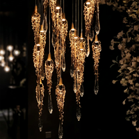Lustre de luxe en laiton, design artistique en branches et vigne entièrement en cuivre, suspension LED 120 cm, lumière chaude 3000K, installation facile