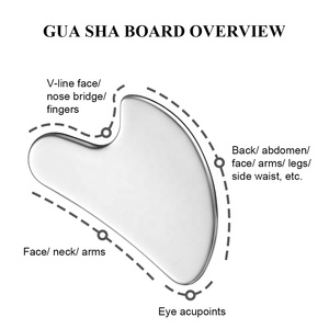 Herramienta de Masaje Gua Sha de Acero Inoxidable en Forma de Corazón, Reafirmante de Piel, Lifting Facial, Tabla de Raspado de Metal, Herramienta Facial Gua Sha - Product Image 3