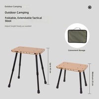 Table pliante télescopique portable multifonctionnelle en fer pour l'extérieur, chaise tactique pliable pour le camping et les voyages en voiture