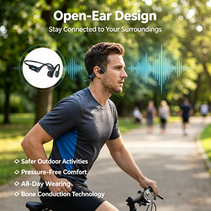 หูฟังแบบเปิดหูสำหรับเล่นกีฬา Bone Conduction BT6.0 พร้อมไฟ LED กันน้ำ IPX5 ชาร์จแบบ Type-C ปลอดภัย - Product Image 3