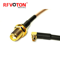 Câble coaxial RG316 RF Pigtail SMA Femelle vers MMCX Mâle, adaptateur d'antenne coaxiale à angle droit 90 degrés