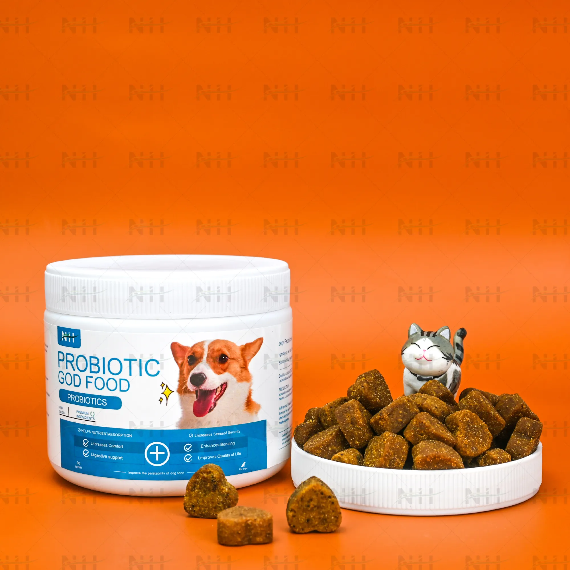 Cibo probiotico per cani probiotico di alta qualità supporto digestivo cane probiotico integratore migliora il legame di cane probiotici masticazioni