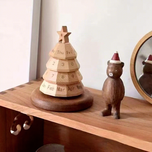 Calendario Natalizio in Legno Transfrontaliero, Arredamento per la Casa, Conto alla Rovescia per il Nuovo Anno, Albero di Natale Decorativo Perpetuo Rotante da Scrivania - Product Image 4