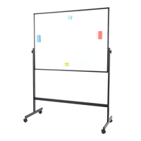 Tableau blanc magnétique double face 36x48 pouces Cadre en aluminium noir Roues de bureau/salle de classe Mobile Produit de tableaux blancs