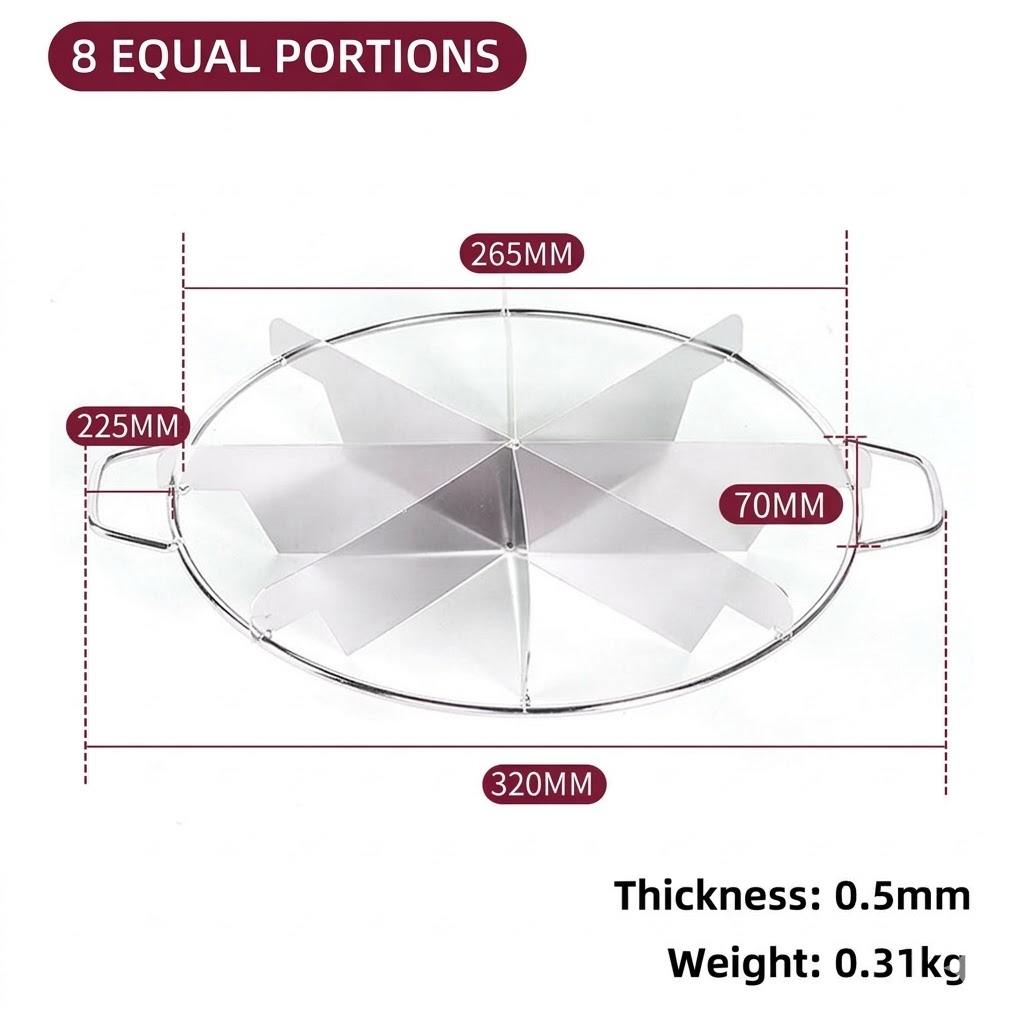 Taglia la torta in 8 porzioni uguali