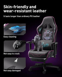 <span class=keywords><strong>AutoFull</strong></span> C3 <span class=keywords><strong>Chaise</strong></span> de jeu <span class=keywords><strong>Chaise</strong></span> d'ordinateur <span class=keywords><strong>Chaise</strong></span> de bureau en cuir PU de style course avec oreiller de soutien lombaire et repose-pieds - Product Image 5