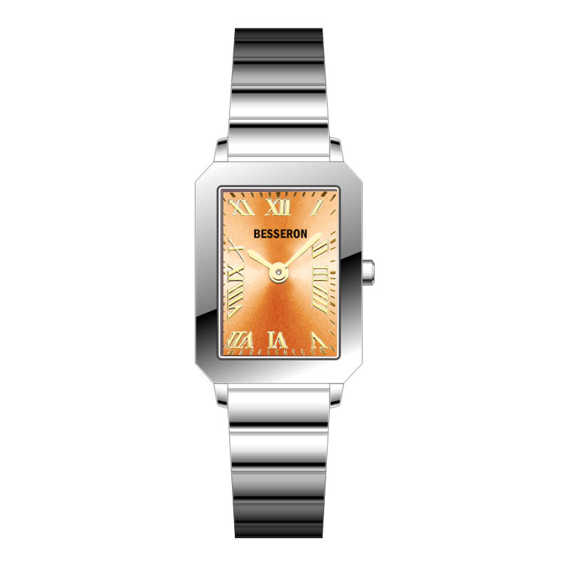 Orange Pink sunburst lady watch