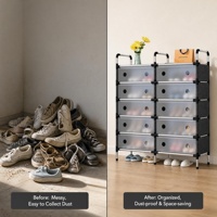 Meuble de rangement à chaussures moderne en métal multicouche, anti-poussière et antirouille, pour la maison et la chambre