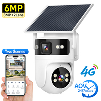 Cámara de Seguridad Solar 4G para Exteriores NyteElf, Doble Lente, Doble Pantalla, PTZ, Detección de Movimiento, Alarma, 24/7 en Línea, Cámara Solar AOV