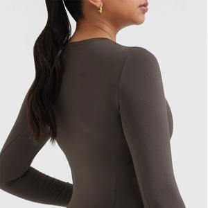 <span class=keywords><strong>Camisetas</strong></span> Deportivas al por Mayor, <span class=keywords><strong>Camisetas</strong></span> de Compresión de <span class=keywords><strong>Segunda</strong></span> <span class=keywords><strong>Piel</strong></span> para Gimnasio, Lisas, Ajustadas, de Manga Larga, para <span class=keywords><strong>Mujer</strong></span> - Product Image 4
