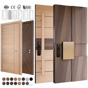 Puerta Exterior de Seguridad Pivotante de Madera Sólida BASEN Foshan, Personalizada, de Lujo, Moderna, para Entrada de Villa, Anti-Robo - Product Image 1