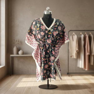 Nuevo Diseño 2026, Vestido Kaftan Corto Popular, Fabricante de Ropa para Mujer, Vestido de Diseñador, Kimono Indio de Algodón, Kaftan Largo y Corto - Product Image 3