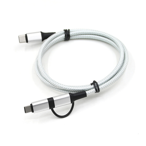 Accesorios de Fábrica de Shenzhen, Cargador <span class=keywords><strong>USB</strong></span> Múltiple 2 en 1 con Carga Rápida PD60W, Cable de Datos de Nailon Tipo C 3A con Logotipo para Todos los Modelos de <span class=keywords><strong>iPhone</strong></span> - Product Image 2