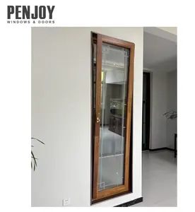 Penjoy Modern Design Pine Wood Oak Wood Swing Windows With Horizontal Opening