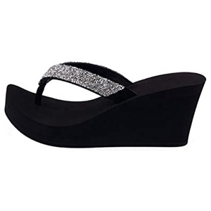 Nicecin piattaforma <span class=keywords><strong>da</strong></span> <span class=keywords><strong>donna</strong></span> infradito strass supporto per arco comodo cuscino morbido infradito con zeppa <span class=keywords><strong>sandali</strong></span> infradito estivi - Product Image 2
