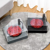 Großhandel Vinyl Phonograph Plattenspieler Acryl Blumen kasten geformt PVC Blumen kasten klar Kunststoff Blumen kasten