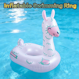 Child Inflatable Llama Swimming <b>Ring</b> Novelty Float PVC 0.22mm <b>Thick</b> Portable Fast Inflate - Product Image 4