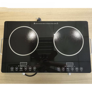 Placa <span class=keywords><strong>de</strong></span> Cocina Eléctrica Portátil <span class=keywords><strong>de</strong></span> Cerámica con 2 Quemadores, Cocina con Control Independiente, Placa <span class=keywords><strong>de</strong></span> Vidrio Negra <span class=keywords><strong>para</strong></span> Cocina Doméstica - Product Image 3