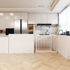 Barrière d'escalier rétractable en métal simple d'utilisation, barrière <span class=keywords><strong>de</strong></span> sécurité pour bébé à domicile, pour enfants et animaux domestiques, conception fonctionnelle pour la cuisine, porte <span class=keywords><strong>de</strong></span> sécurité pour enfants - Product Image 2