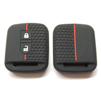Funda Protectora de Silicona con Diseño de Panal de Abeja y Línea Roja para Llave Inteligente Nissan de 2-5 Botones, Tipo Flip Ovalado