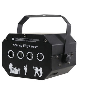 Lámpara de cielo estrellado de cuatro agujeros DMX512, luces de escenario, efecto de haz láser RGB, luz de escenario, proyector láser activado por sonido, espectáculo de iluminación - Product Image 1