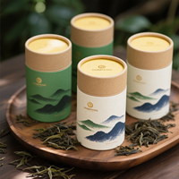 Emballage écologique de luxe, tube rond en papier, récipient alimentaire hermétique, carton blanc, cylindre pour café et matcha